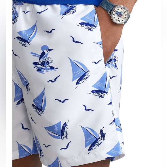 POLO RALPH LAUREN Men's 5.75-Inch Traveler Classic Swim Trunks - Picture 3 of 5